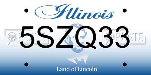 5SZQ33 Illinois License Plate