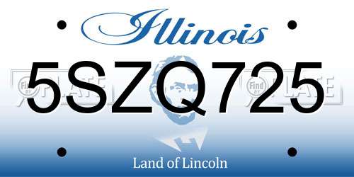 5SZQ725 Illinois License Plate