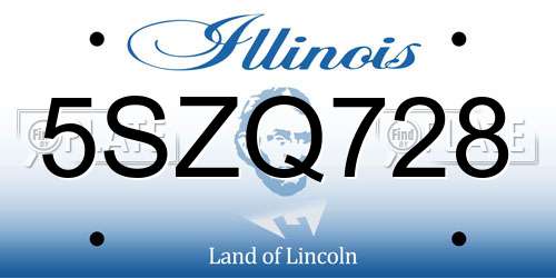 5SZQ728 Illinois License Plate
