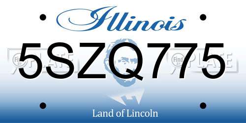 5SZQ775 Illinois License Plate