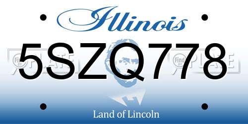 5SZQ778 Illinois License Plate