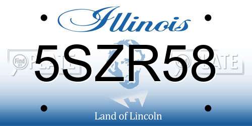 5SZR58 Illinois License Plate