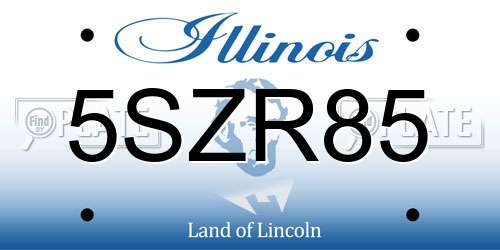 5SZR85 Illinois License Plate