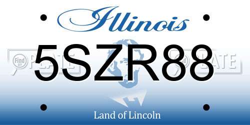 5SZR88 Illinois License Plate