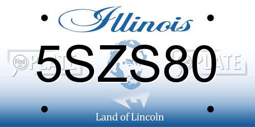 5SZS80 Illinois License Plate