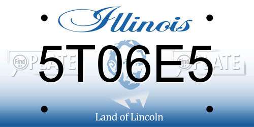 5T06E5 Illinois License Plate
