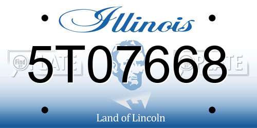5T07668 Illinois License Plate