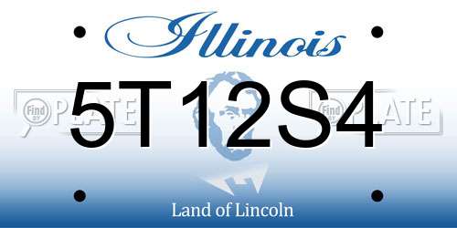 5T12S4 Illinois License Plate