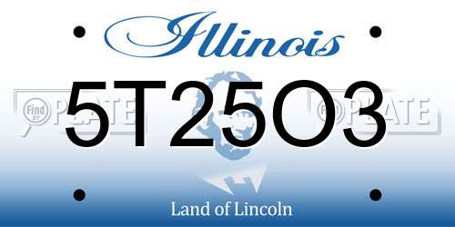 5T25O3 Illinois License Plate
