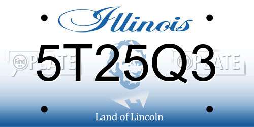 5T25Q3 Illinois License Plate