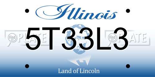 5T33L3 Illinois License Plate