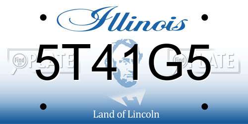 5T41G5 Illinois License Plate