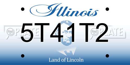 5T41T2 Illinois License Plate