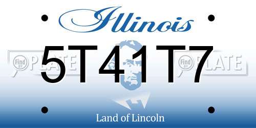 5T41T7 Illinois License Plate