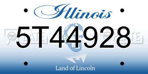 5T44928 Illinois License Plate