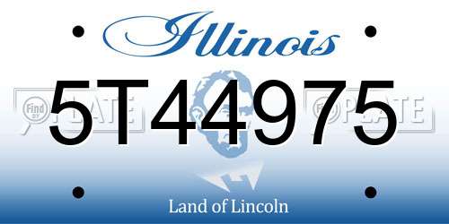 5T44975 Illinois License Plate