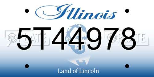 5T44978 Illinois License Plate