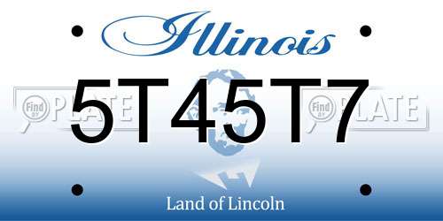 5T45T7 Illinois License Plate