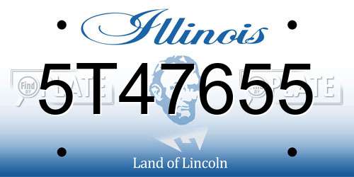 5T47655 Illinois License Plate