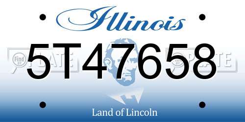 5T47658 Illinois License Plate
