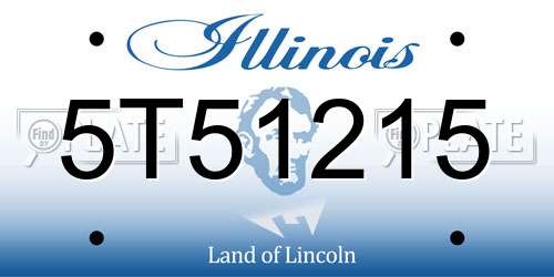 5T51215 Illinois License Plate