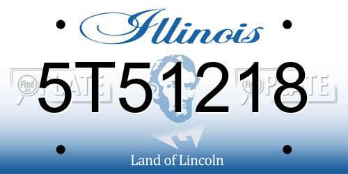 5T51218 Illinois License Plate