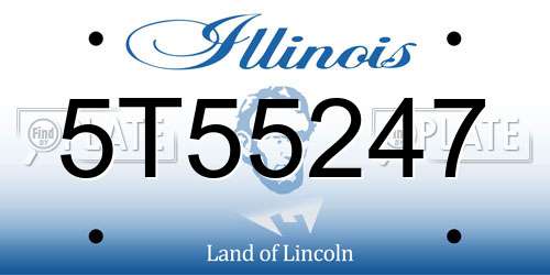 5T55247 Illinois License Plate