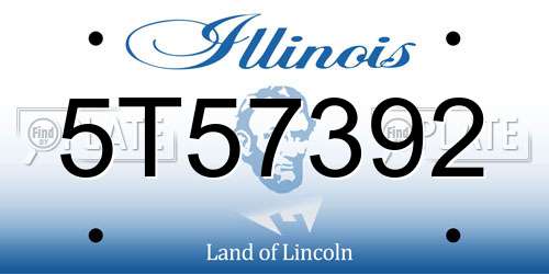 5T57392 Illinois License Plate