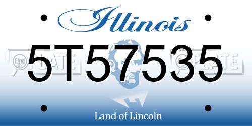 5T57535 Illinois License Plate