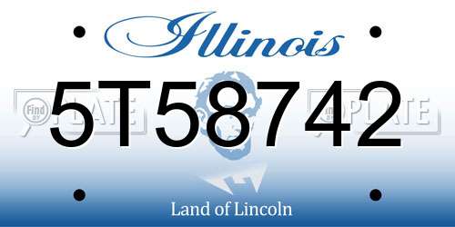 5T58742 Illinois License Plate