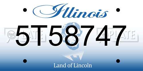 5T58747 Illinois License Plate