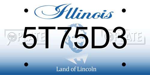 5T75D3 Illinois License Plate