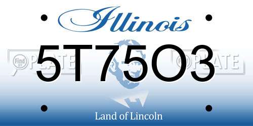 5T75O3 Illinois License Plate