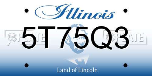 5T75Q3 Illinois License Plate