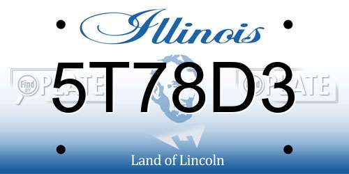 5T78D3 Illinois License Plate