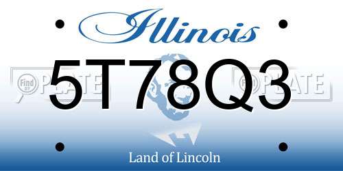 5T78Q3 Illinois License Plate