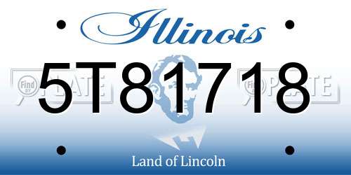 5T81718 Illinois License Plate