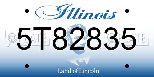 5T82835 Illinois License Plate