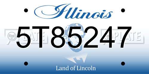 5T85247 Illinois License Plate