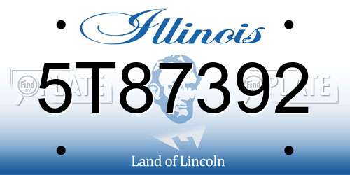 5T87392 Illinois License Plate