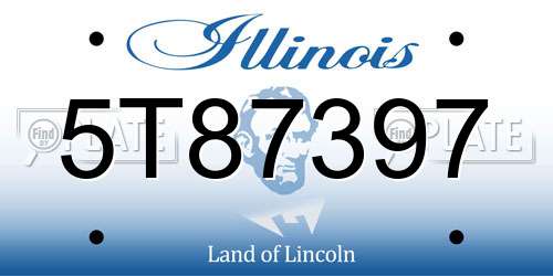 5T87397 Illinois License Plate