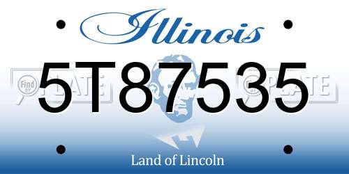 5T87535 Illinois License Plate