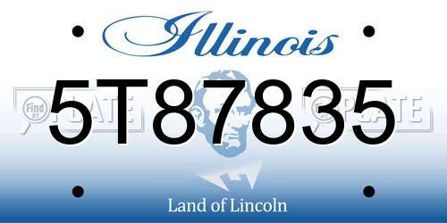 5T87835 Illinois License Plate