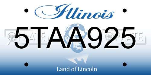 5TAA925 Illinois License Plate