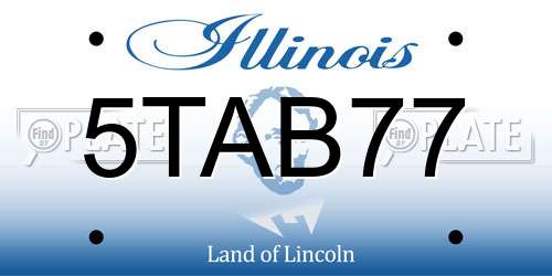 5TAB77 Illinois License Plate