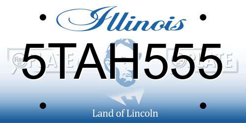 5TAH555 Illinois License Plate