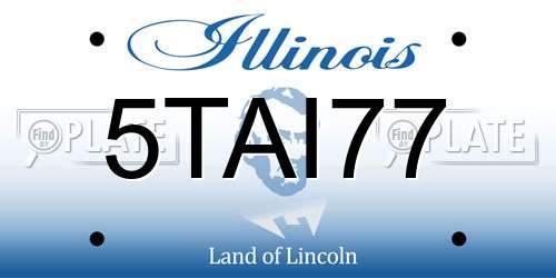 5TAI77 Illinois License Plate