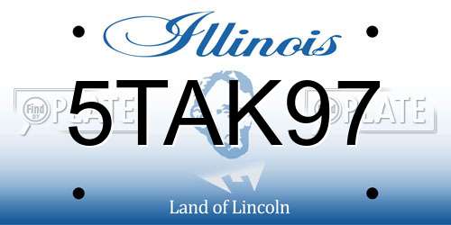 5TAK97 Illinois License Plate
