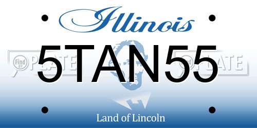 5TAN55 Illinois License Plate