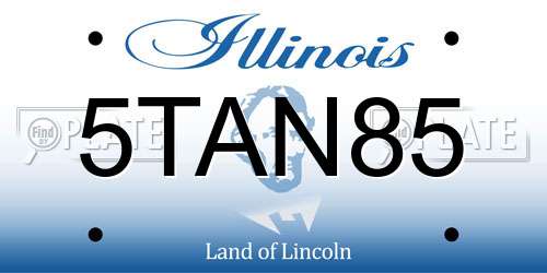 5TAN85 Illinois License Plate